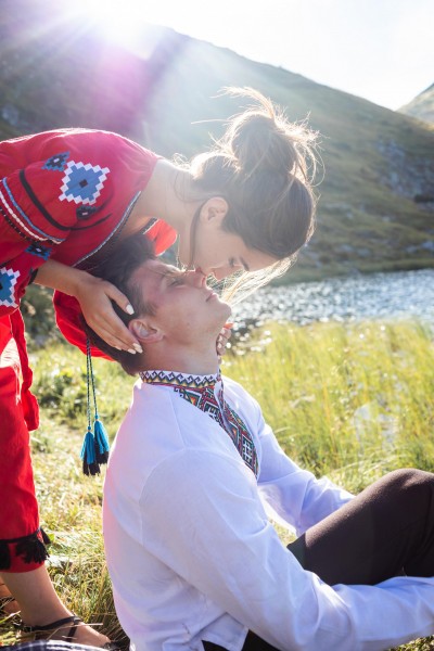 In embroidered shirts, Carpathians. Image #7
