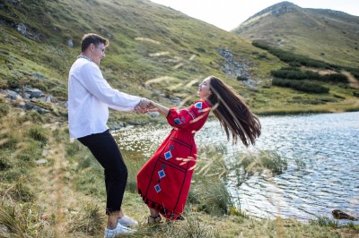 In embroidered shirts, Carpathians. Image #8