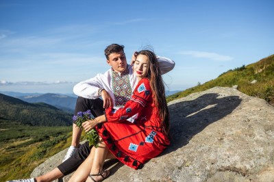 In embroidered shirts, Carpathians. Image #14