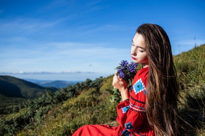 In embroidered shirts, Carpathians. Image #20