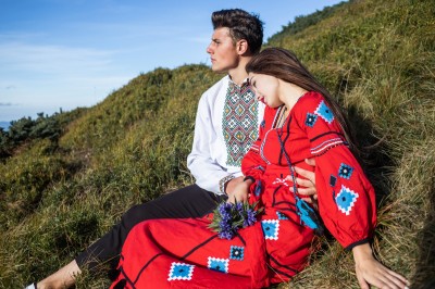 In embroidered shirts, Carpathians. Image #21